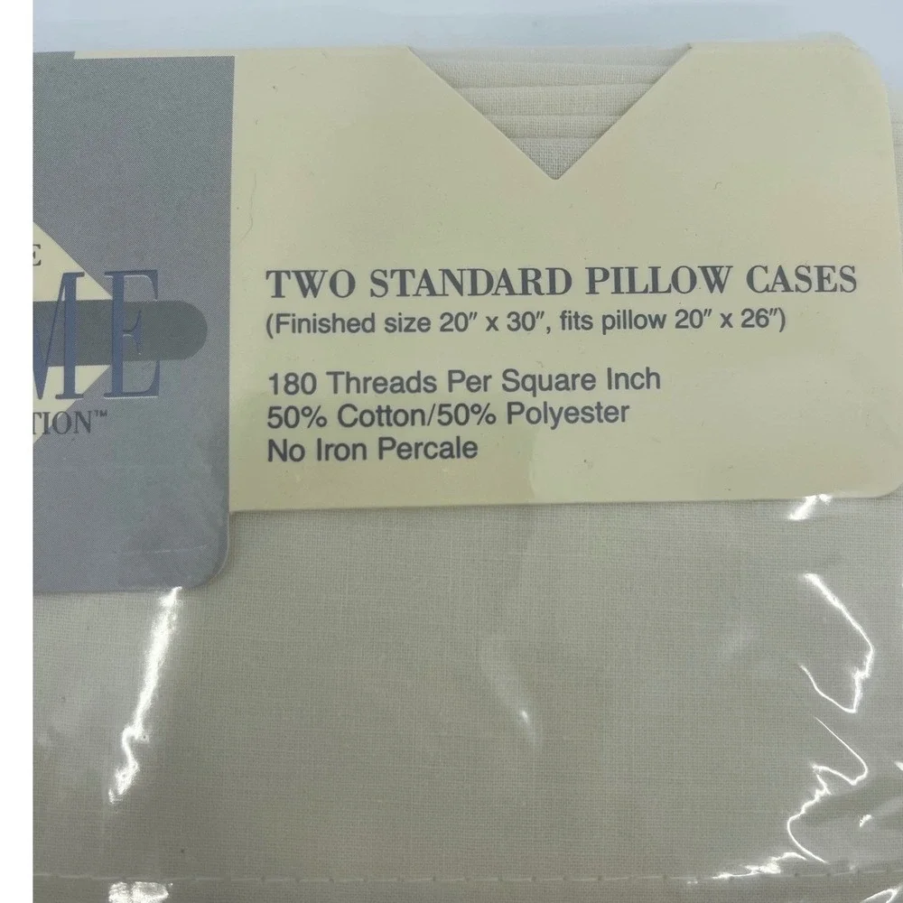 JCPenney Home Collection 2 Standard Pillowcases Light Camel 180TC Percale USA